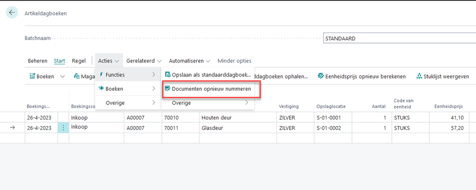 Documenten opnieuw nummeren in Dynamics 365 Business Central 2